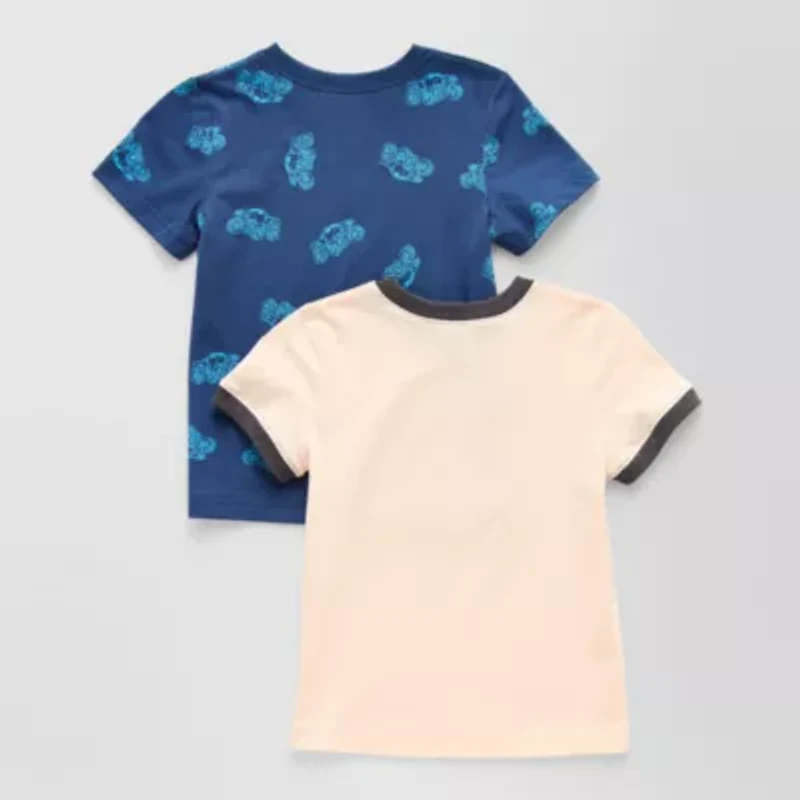 Okie Dokie Toddler & Little Boys Crew Neck Short Sleeve Regular Fit 2-pc. Graphic T-Shirt