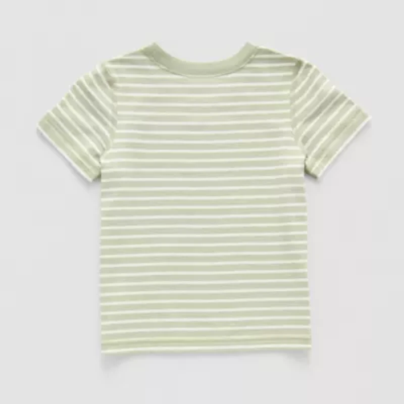 Okie Dokie Toddler Boys Easy-on + Easy-off Sensory Friendly Crew Neck Short Sleeve Adaptive T-Shirt