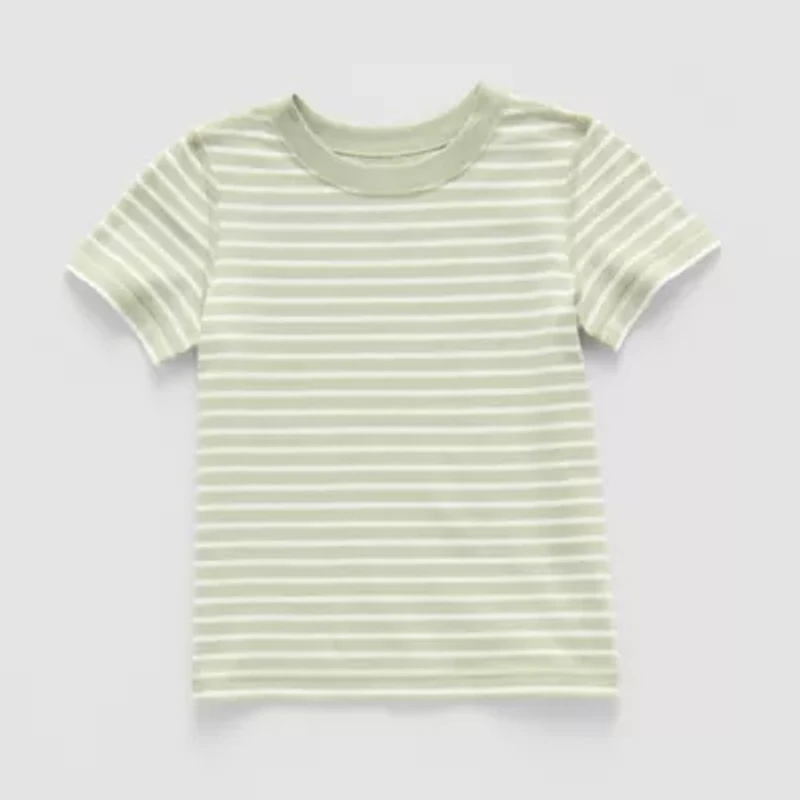 Okie Dokie Toddler Boys Easy-on + Easy-off Sensory Friendly Crew Neck Short Sleeve Adaptive T-Shirt