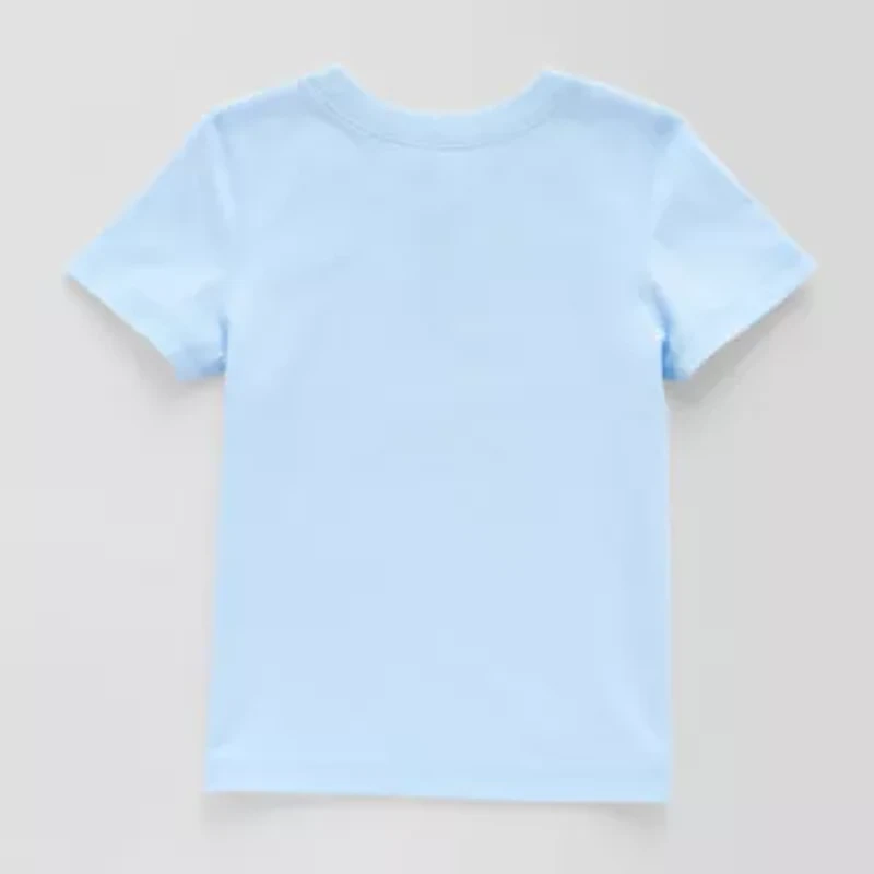 Okie Dokie Toddler Boys Easy-on + Easy-off Sensory Friendly Crew Neck Short Sleeve Adaptive Graphic T-Shirt