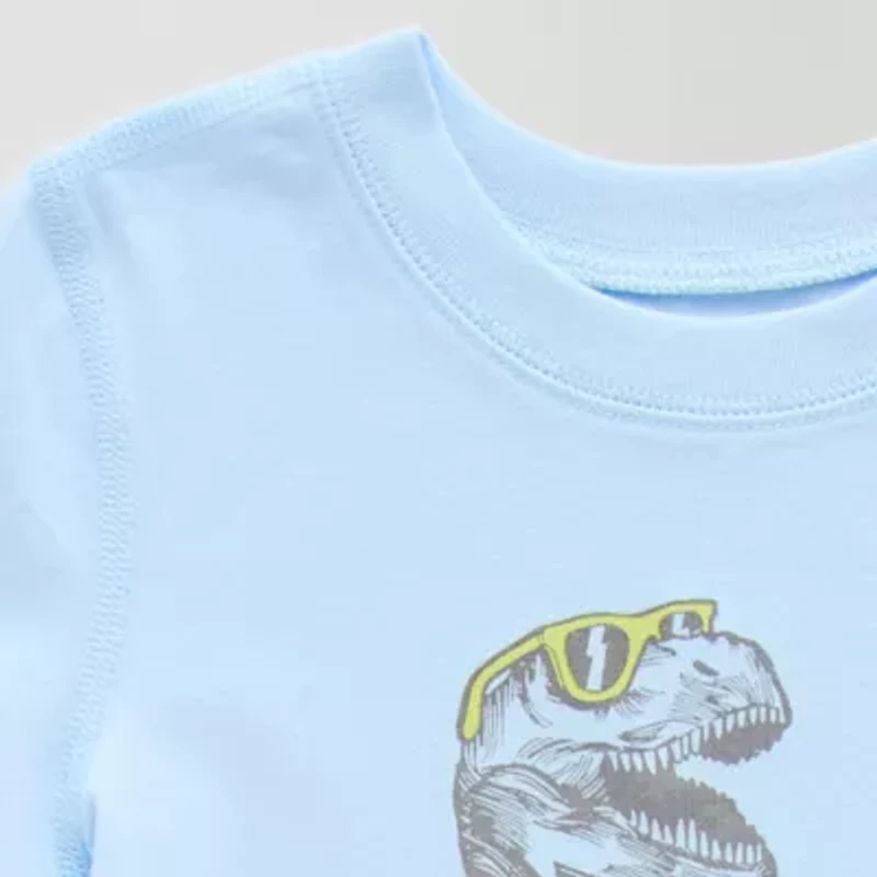Okie Dokie Toddler Boys Easy-on + Easy-off Sensory Friendly Crew Neck Short Sleeve Adaptive Graphic T-Shirt