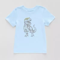 Okie Dokie Toddler Boys Easy-on + Easy-off Sensory Friendly Crew Neck Short Sleeve Adaptive Graphic T-Shirt
