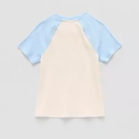 Thereabouts Rib Little & Big Kid Girls Crew Neck Short Sleeve Classic Fit Graphic T-Shirt