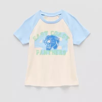 Thereabouts Rib Little & Big Kid Girls Crew Neck Short Sleeve Classic Fit Graphic T-Shirt