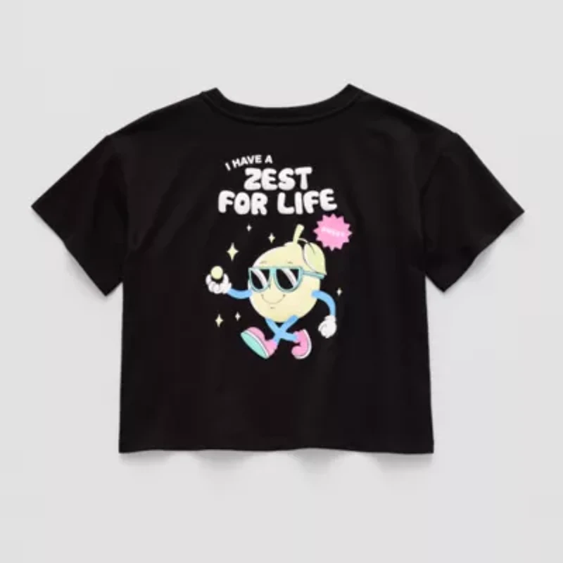 Thereabouts Boxy Little & Big Kid Girls Crew Neck Short Sleeve Fit Graphic T-Shirt