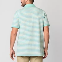 St. John's Bay Essential Striped Oxford Mens Classic Fit Short Sleeve Polo Shirt