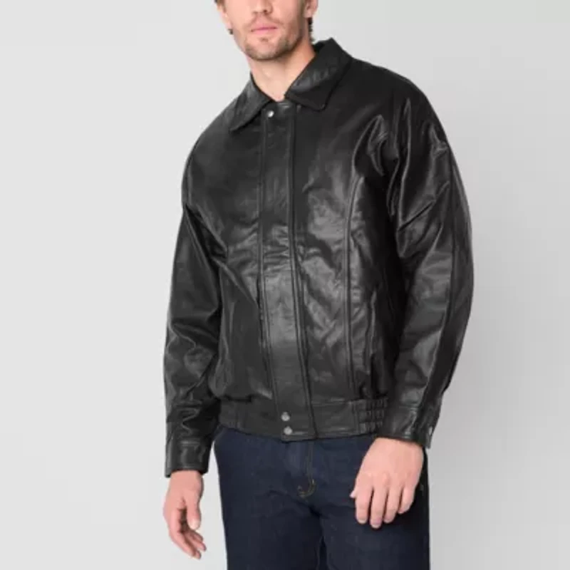 Vintage Leather Mens Midweight Bomber Jacket