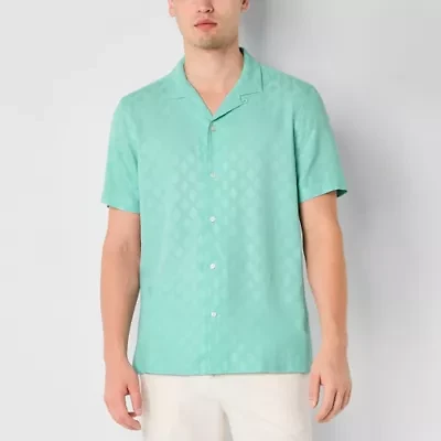 J. Ferrar Mens Short Sleeve Camp Shirt