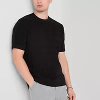 J. Ferrar Mens Crew Neck Short Sleeve Pullover Sweater