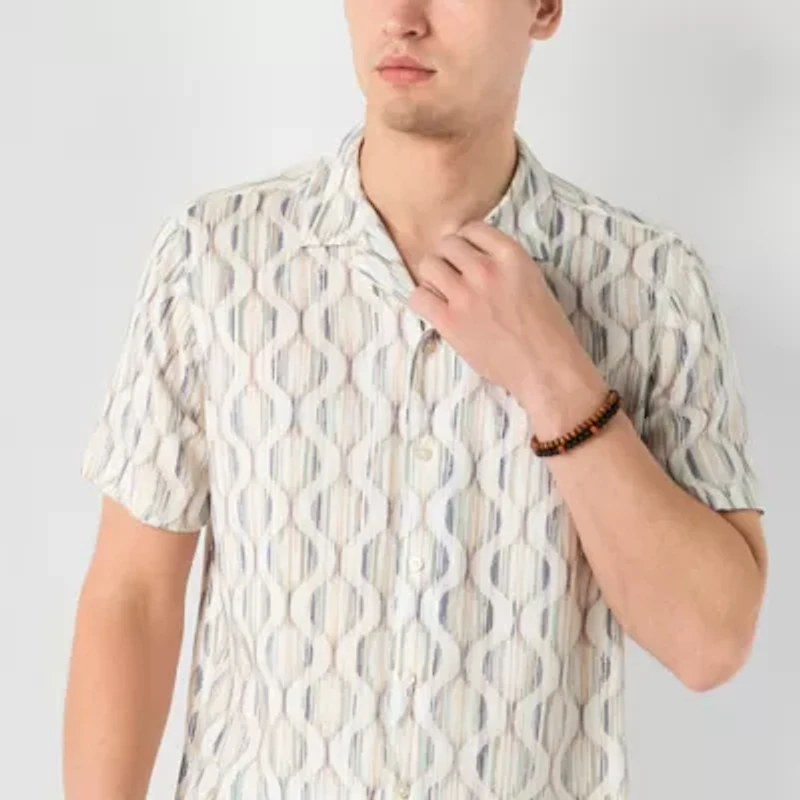 J. Ferrar Mens Short Sleeve Camp Shirt