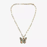 Bijoux Bar Gold Tone Womens Butterfly 20 Inch Pendant Necklace