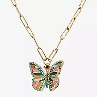 Bijoux Bar Gold Tone Womens Butterfly 20 Inch Pendant Necklace