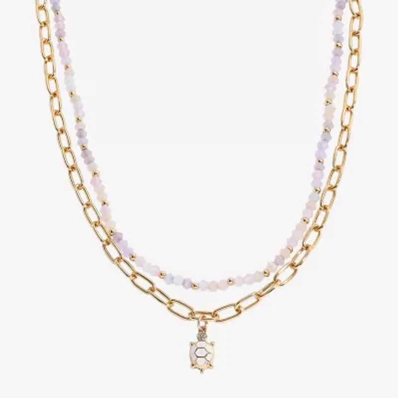 Arizona Gold Tone Tutrle Womens 16 Inch Strand Necklace