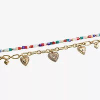 Arizona Gold Tone Womens 2-pc. Bracelet Set