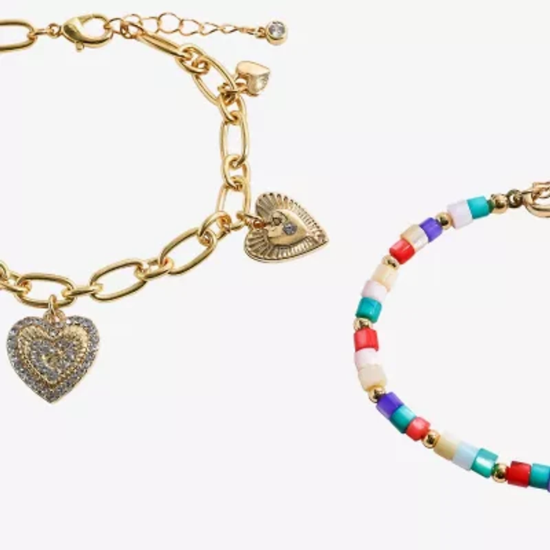 Arizona Gold Tone Womens 2-pc. Bracelet Set