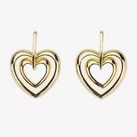 Bijoux Bar Gold Tone Womens Heart Drop Earrings