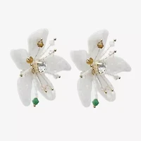 Bijoux Bar Womens Glass Flower Drop Earrings