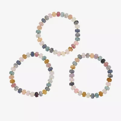 Bijoux Bar Womens 3-pc. Glass Bracelet Set