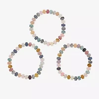 Bijoux Bar Womens 3-pc. Glass Bracelet Set