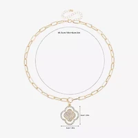 Bold Elements Womens Glass Clover 18 Inch Pendant Necklace