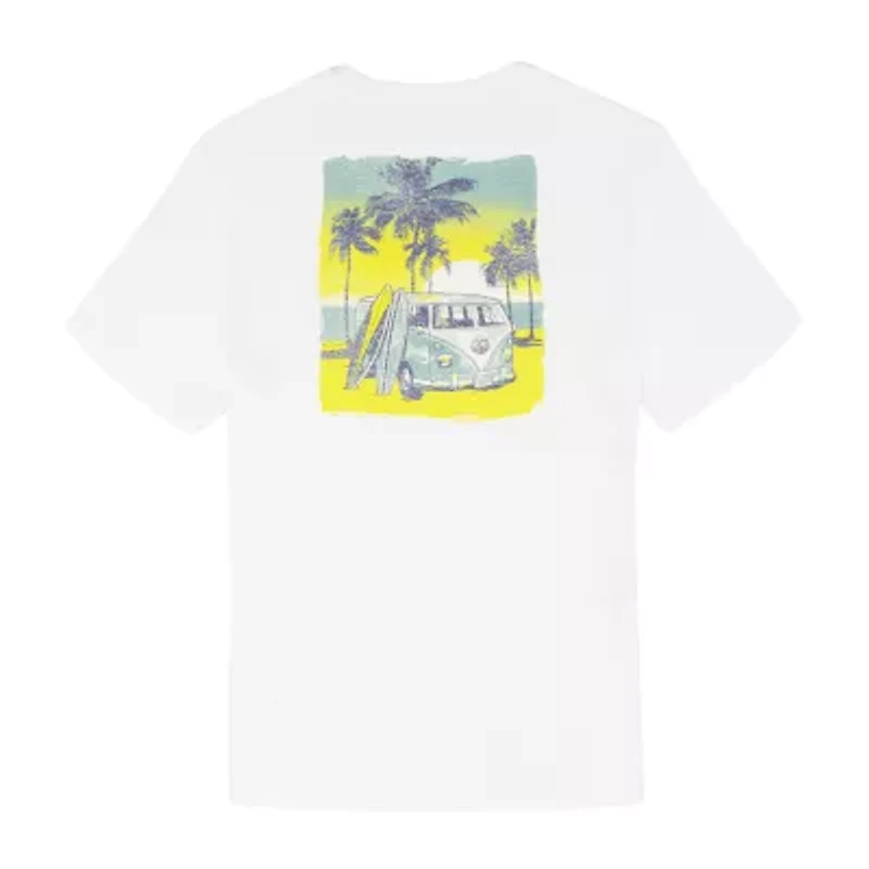 IZOD Saltwater Soft Wash Mens Crew Neck Short Sleeve Classic Fit Graphic T-Shirt