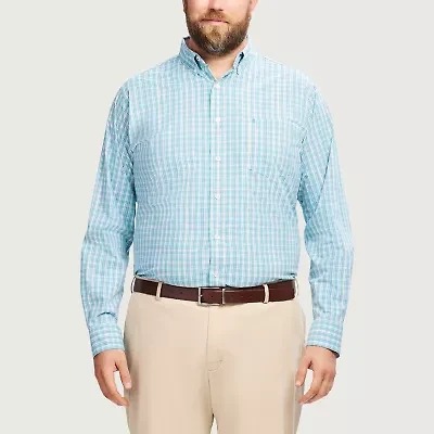 IZOD Performance Comfort Mens Long Sleeve Classic Fit Big and Tall Button-Down Shirt