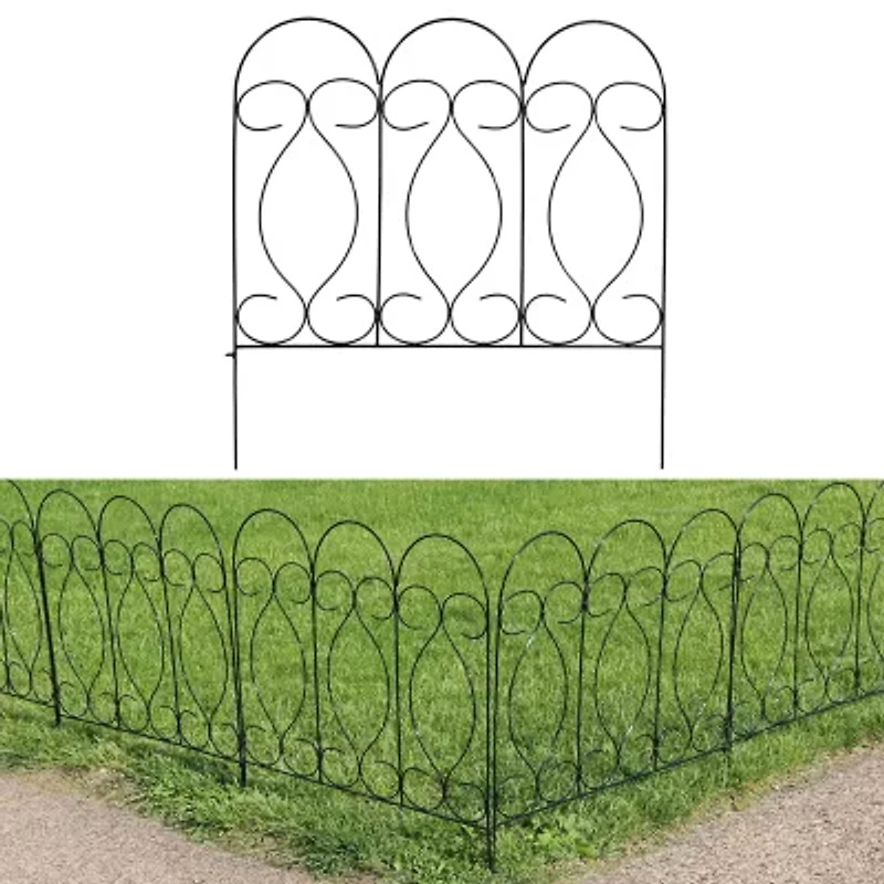 Net Health Shops Border Fence Panels 5-Piece Metal Yard Stake