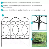 Net Health Shops Border Fence Panels 5-Piece Metal Yard Stake