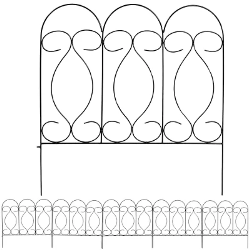 Net Health Shops Border Fence Panels 5-Piece Metal Yard Stake