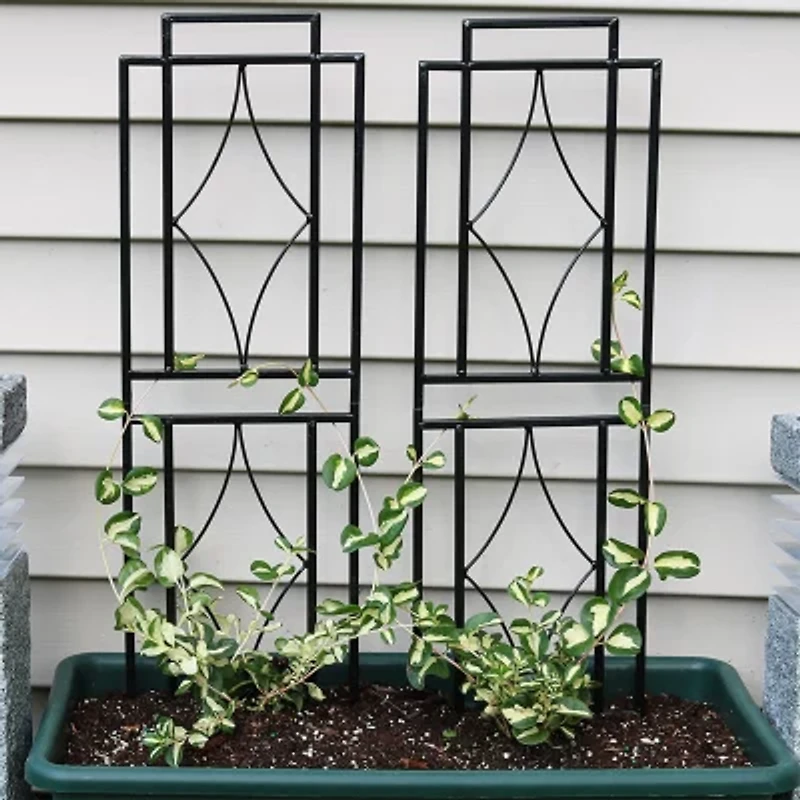 Net Health Shops Border Fence Panels Metal 2-pc. Garden Trellis