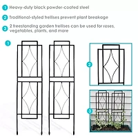 Net Health Shops Border Fence Panels Metal 2-pc. Garden Trellis