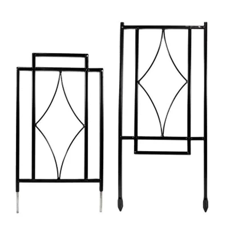 Net Health Shops Border Fence Panels Metal 2-pc. Garden Trellis