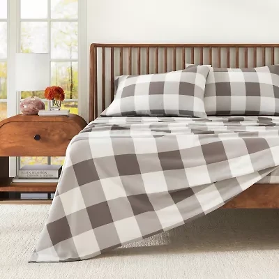 Linery Turkish Cotton Print Flannel Wrinkle Resistant Sheet Set