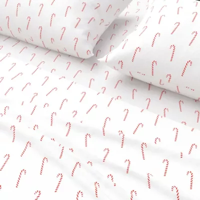 Linery Cotton Holiday Print Flannel Wrinkle Resistant Sheet Set