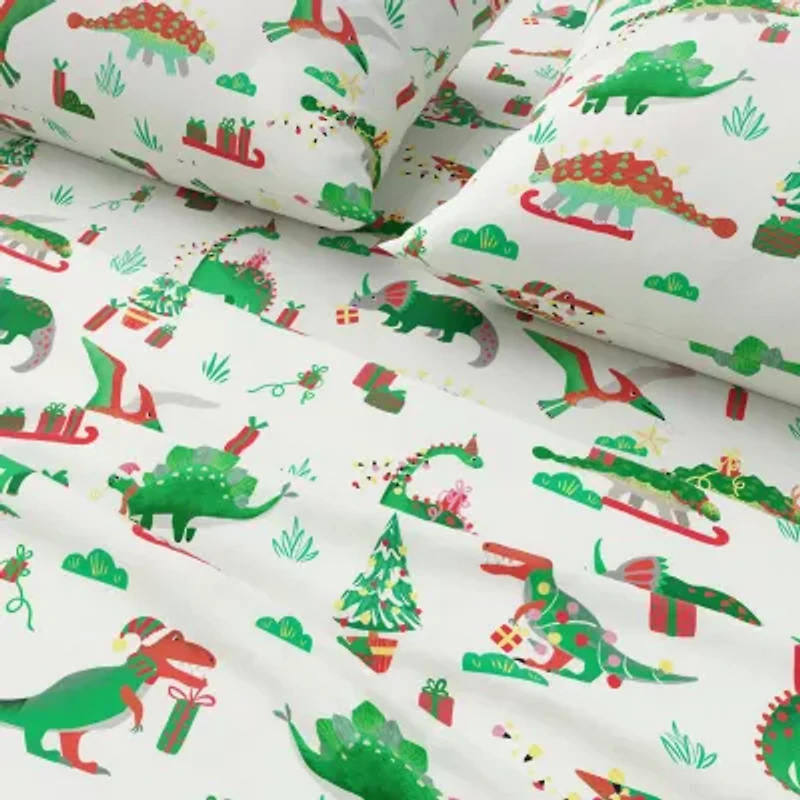 Linery Holiday Print Flannel Sheet Set