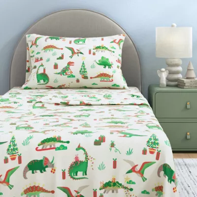 Linery Holiday Print Flannel Sheet Set