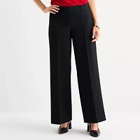 Liz Claiborne Audra Tailored Womens Tall Wide Leg Mid Rise Trouser