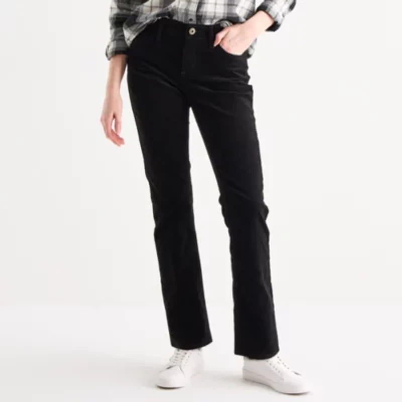 St. John's Bay Womens Tall Mid Rise Straight Corduroy Pant