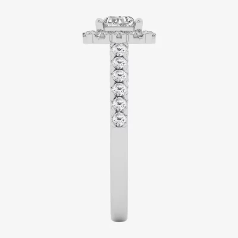 G / Si1-Si2) Womens 1 CT. T.W. Lab Grown White Diamond 10K Gold Side Stone Engagement Ring