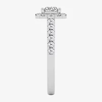 G / Si1-Si2) Womens 1 CT. T.W. Lab Grown White Diamond 10K Gold Side Stone Engagement Ring