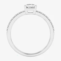 (G / Si1-Si2) Womens 1 CT. T.W. Lab Grown White Diamond 10K Gold Side Stone Engagement Ring