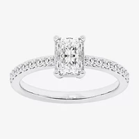(G / Si1-Si2) Womens 1 CT. T.W. Lab Grown White Diamond 10K Gold Side Stone Engagement Ring