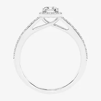 (G / Si1-Si2) Womens 1 CT. T.W. Lab Grown White Diamond 10K Gold Side Stone Halo Engagement Ring
