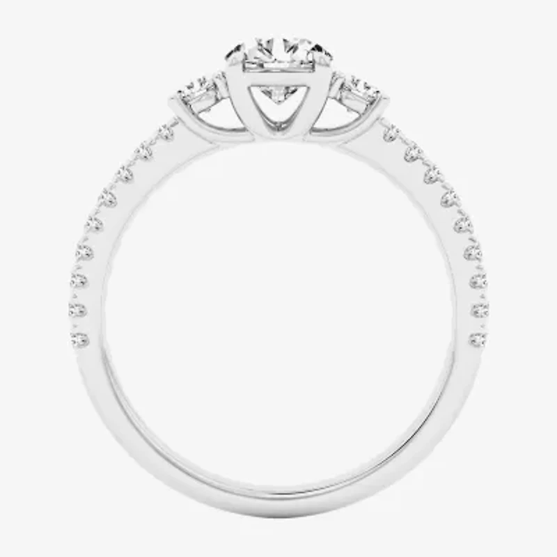 Love Lives Forever (G / Si1-Si2) Womens 1 CT. T.W. Lab Grown White Diamond 10K Gold Side Stone 3-Stone Engagement Ring
