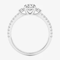 Love Lives Forever (G / Si1-Si2) Womens 1 CT. T.W. Lab Grown White Diamond 10K Gold Side Stone 3-Stone Engagement Ring