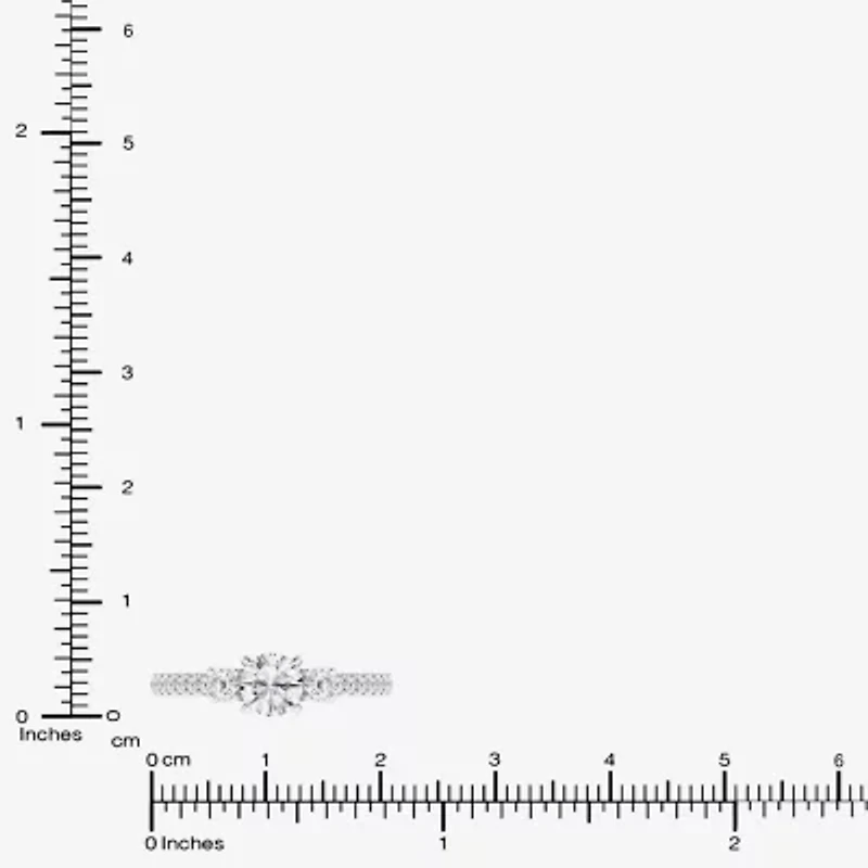 Love Lives Forever (G / Si1-Si2) Womens 1 CT. T.W. Lab Grown White Diamond 10K Gold Side Stone 3-Stone Engagement Ring