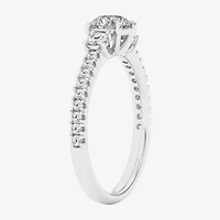 Love Lives Forever (G / Si1-Si2) Womens 1 CT. T.W. Lab Grown White Diamond 10K Gold Side Stone 3-Stone Engagement Ring