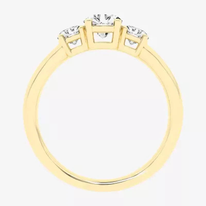 Love Lives Forever (G / Si1-Si2) Womens 1 CT. T.W. Lab Grown White Diamond 10K Gold 3-Stone Engagement Ring