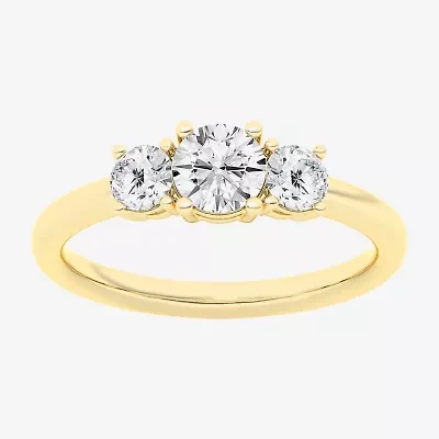 Love Lives Forever (G / Si1-Si2) Womens 1 CT. T.W. Lab Grown White Diamond 10K Gold 3-Stone Engagement Ring
