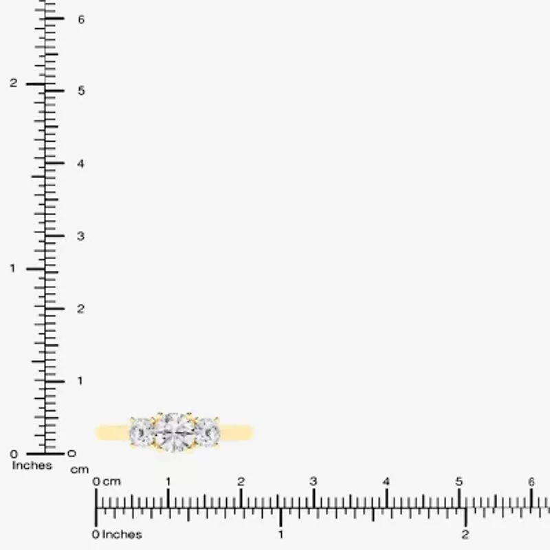Love Lives Forever (G / Si1-Si2) Womens 1 CT. T.W. Lab Grown White Diamond 10K Gold 3-Stone Engagement Ring